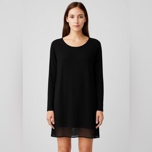 Allsaints Black Tunic Vega Dress Women's Size 4 Long Sleeve Relaxed Classic